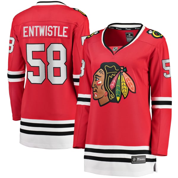 Women's Chicago Blackhawks MacKenzie Entwistle Fanatics Red Home Breakaway Player Jersey - Image 1
