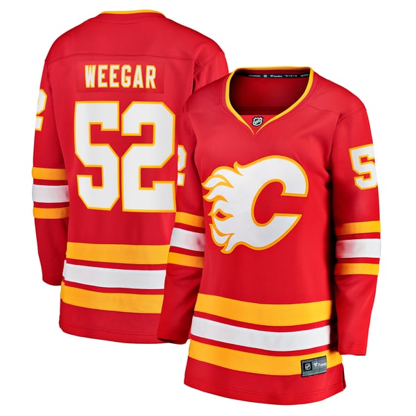 Women's Calgary Flames MacKenzie Weegar Fanatics Red Home Breakaway Player Jersey - Image 2