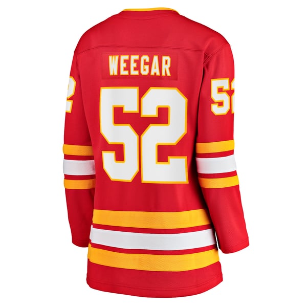 Women's Calgary Flames MacKenzie Weegar Fanatics Red Home Breakaway Player Jersey - Image 4