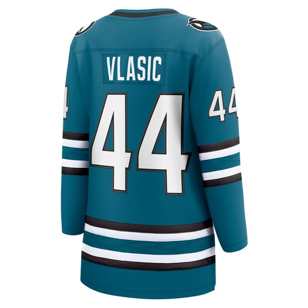 Women's San Jose Sharks Marc-Edouard Vlasic Fanatics Teal Home Breakaway Player Jersey - Image 4