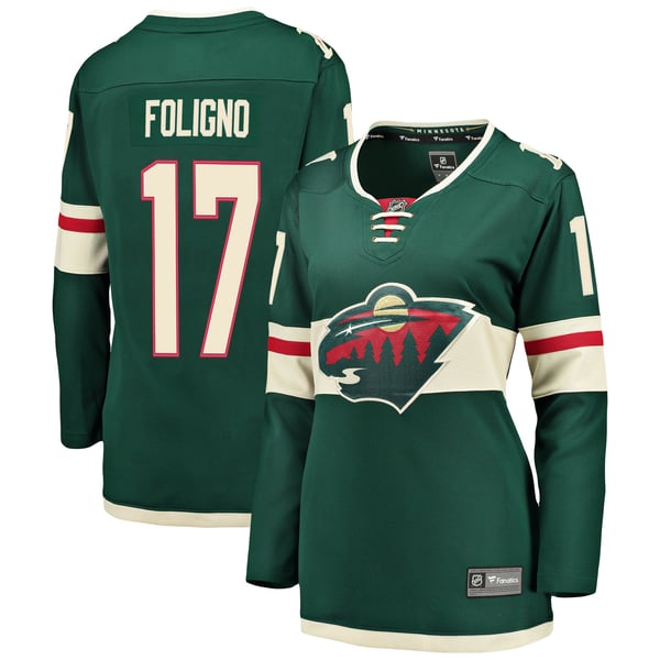 Women's Minnesota Wild Marcus Foligno Fanatics Green Breakaway Player Jersey - Image 1