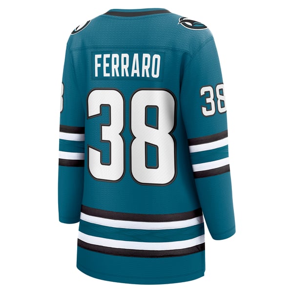 Women's San Jose Sharks Mario Ferraro Fanatics Teal Home Breakaway Player Jersey - Image 4