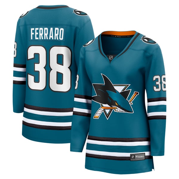 Women's San Jose Sharks Mario Ferraro Fanatics Teal Home Breakaway Player Jersey - Image 1
