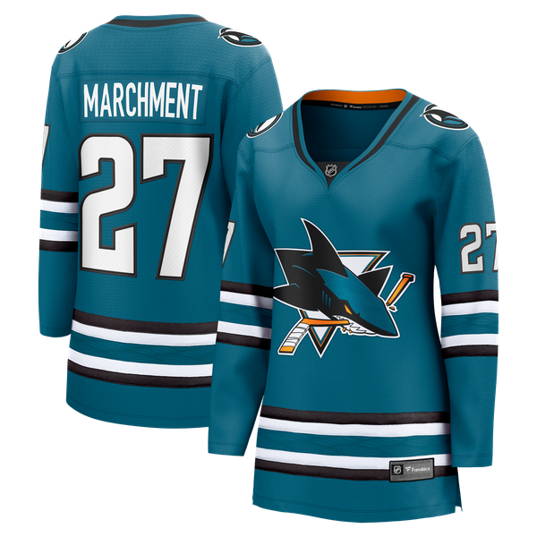 Women's San Jose Sharks Mason Marchment Fanatics Teal Home Breakaway Jersey - Image 2
