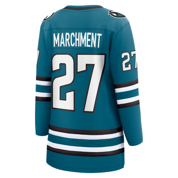 Women's San Jose Sharks Mason Marchment Fanatics Teal Home Breakaway Jersey - Image 4