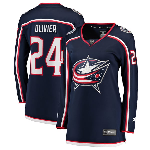 Women's Columbus Blue Jackets Mathieu Olivier Fanatics Navy Home Breakaway Jersey - Image 1