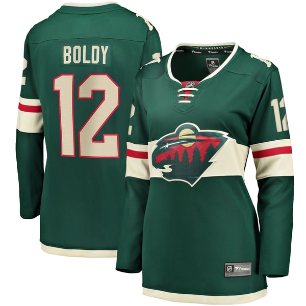 Women's Minnesota Wild Matthew Boldy Fanatics Green Home Breakaway Player Jersey - Image 2