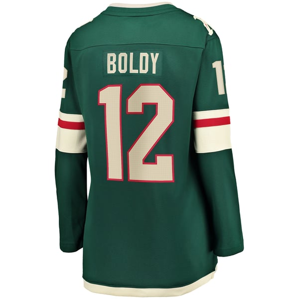 Women's Minnesota Wild Matthew Boldy Fanatics Green Home Breakaway Player Jersey - Image 4