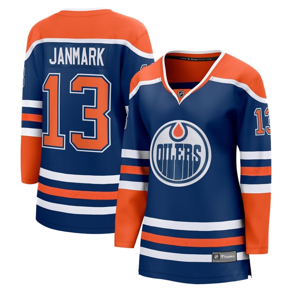 Women's Edmonton Oilers Mattias Janmark Fanatics Royal Home Breakaway Player Jersey - Image 1