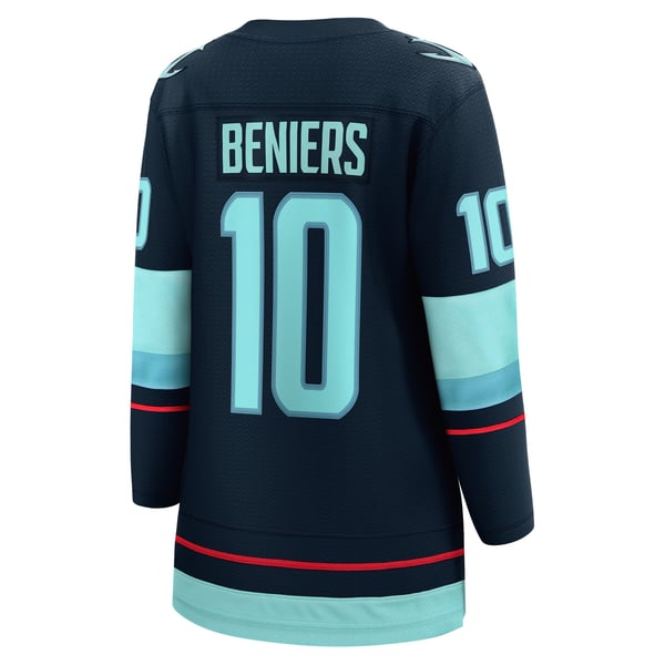 Women's Seattle Kraken Matty Beniers Fanatics Deep Sea Blue Home Breakaway Player Jersey - Image 4