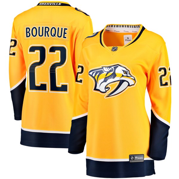 Women's Nashville Predators Mavrik Bourque Fanatics Gold Home Breakaway Jersey - Image 2