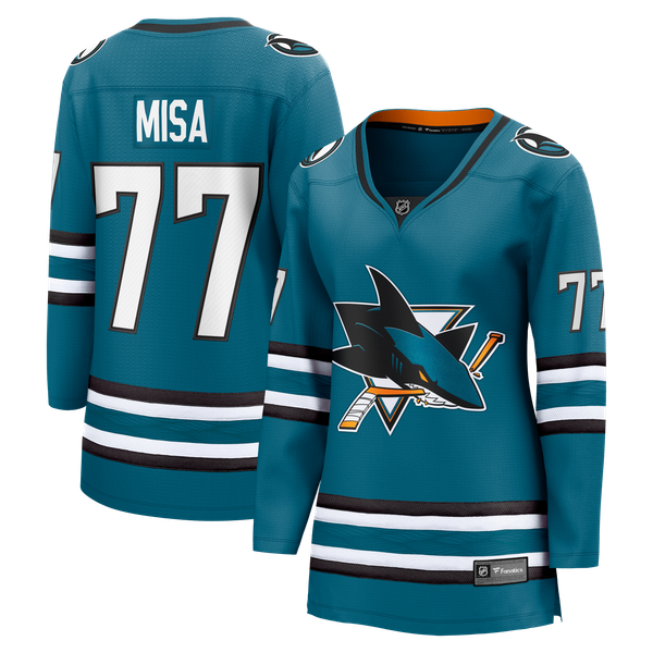 Women's San Jose Sharks Michael Misa Fanatics Teal Breakaway Jersey - Image 2