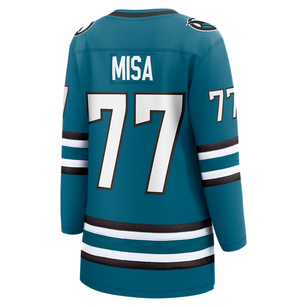 Women's San Jose Sharks Michael Misa Fanatics Teal Breakaway Jersey - Image 4