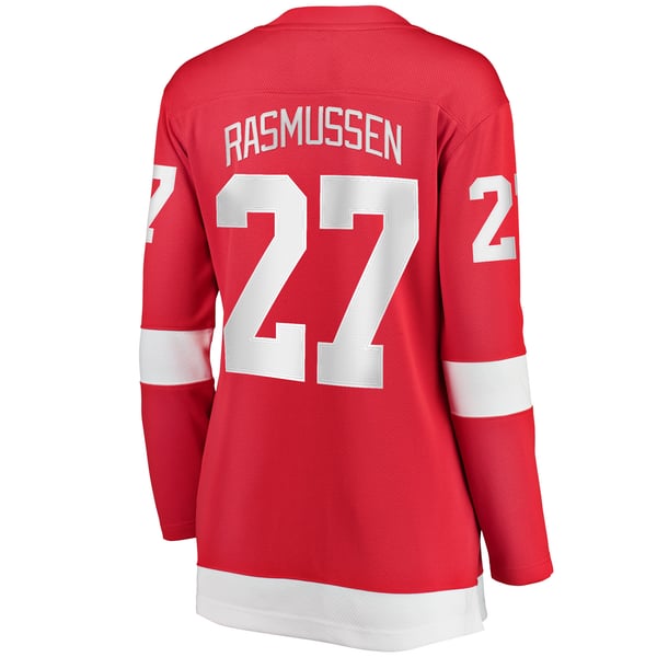 Women's Detroit Red Wings Michael Rasmussen Fanatics Red Home Breakaway Player Jersey - Image 4