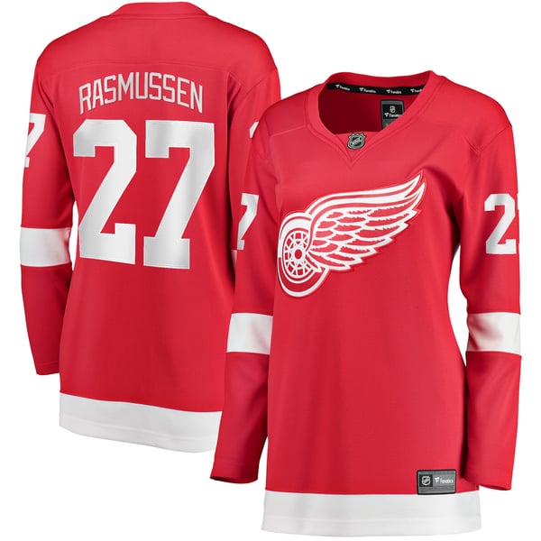 Women's Detroit Red Wings Michael Rasmussen Fanatics Red Home Breakaway Player Jersey - Image 1