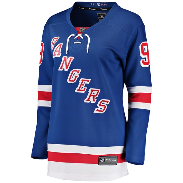 Women's New York Rangers Mika Zibanejad Fanatics Blue Breakaway Player Jersey - Image 3