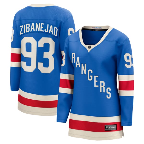 Women's New York Rangers Mika Zibanejad Fanatics Blue Centennial Breakaway Jersey - Image 2