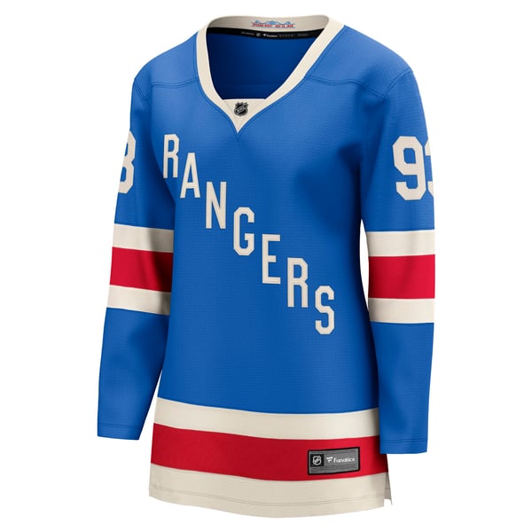 Women's New York Rangers Mika Zibanejad Fanatics Blue Centennial Breakaway Jersey - Image 3