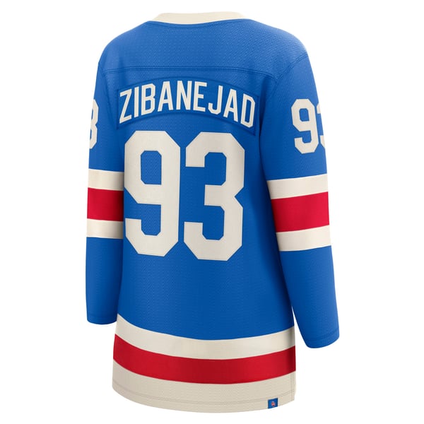 Women's New York Rangers Mika Zibanejad Fanatics Blue Centennial Breakaway Jersey - Image 4