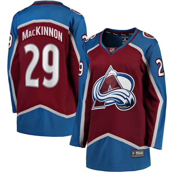 Women's Colorado Avalanche Nathan MacKinnon Fanatics Maroon Home Breakaway Jersey - Image 2