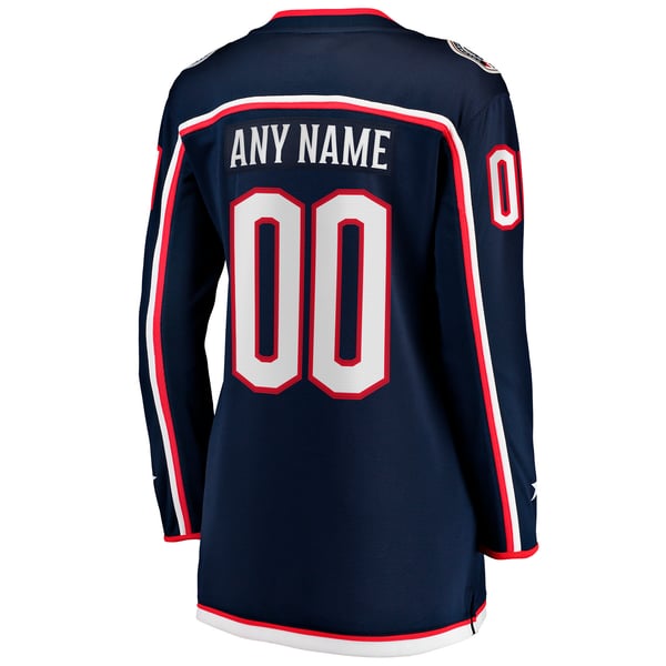 Women's Columbus Blue Jackets Fanatics Navy Home Breakaway Custom Jersey - Image 4