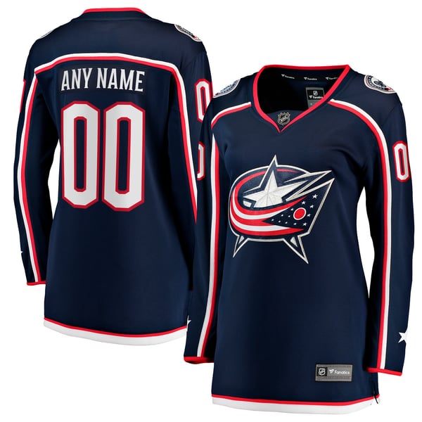 Women's Columbus Blue Jackets Fanatics Navy Home Breakaway Custom Jersey - Image 1