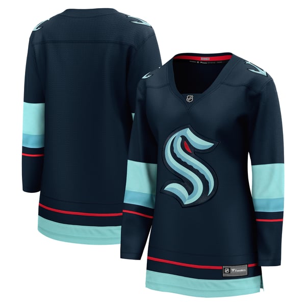Women's Seattle Kraken Fanatics Navy Home Breakaway Jersey - Image 1