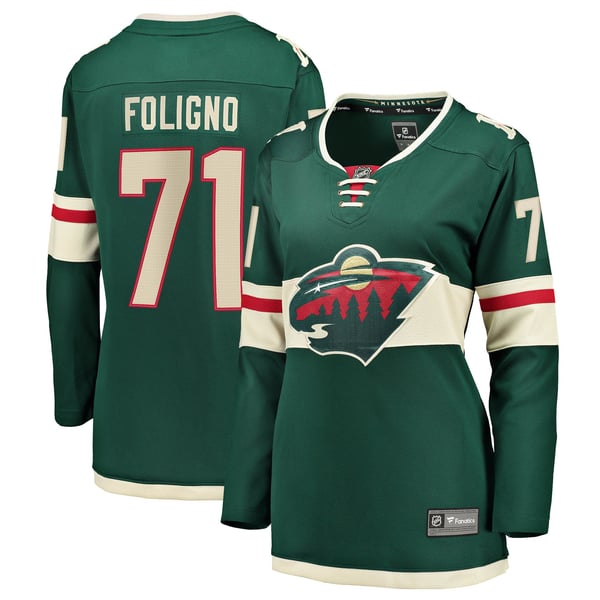 Women's Minnesota Wild Nick Foligno Fanatics Green Home Breakaway Jersey - Image 1