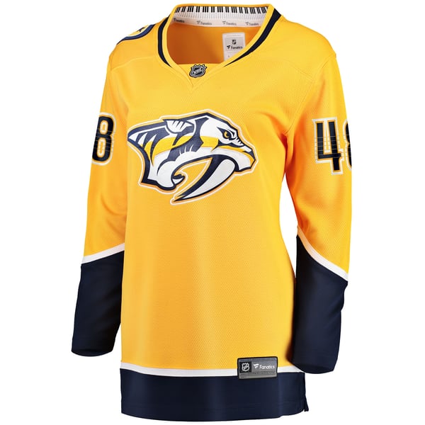 Women's Nashville Predators Nick Perbix Fanatics Gold Home Breakaway Jersey - Image 3