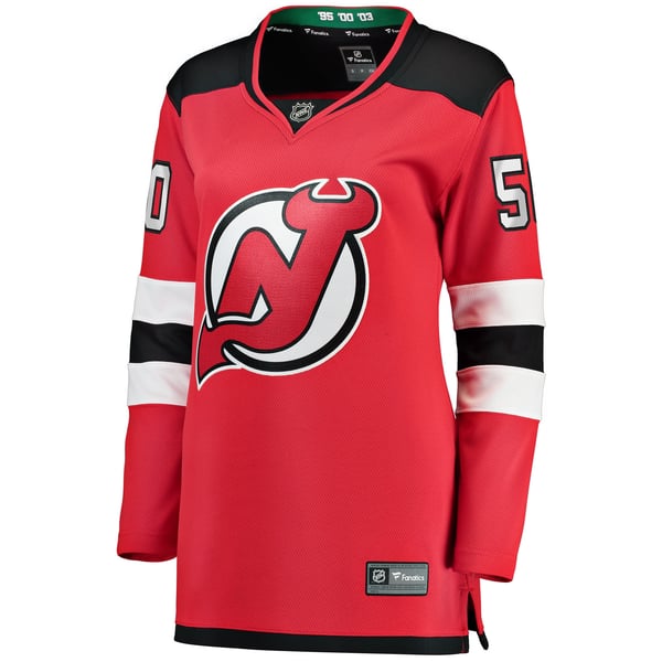 Women's New Jersey Devils Nico Daws Fanatics Red Home Breakaway Player Jersey - Image 3