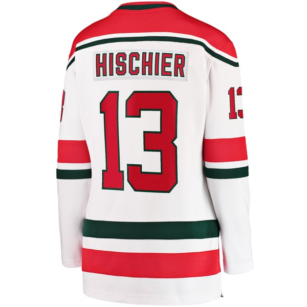 Women's New Jersey Devils Nico Hischier Fanatics White Alternate Breakaway Jersey - Image 4