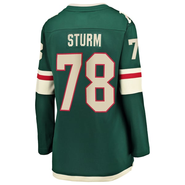 Women's Minnesota Wild Nico Sturm Fanatics Green Home Breakaway Jersey - Image 4