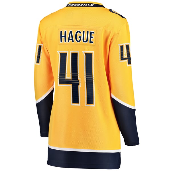 Women's Nashville Predators Nicolas Hague Fanatics Gold Home Breakaway Jersey - Image 4