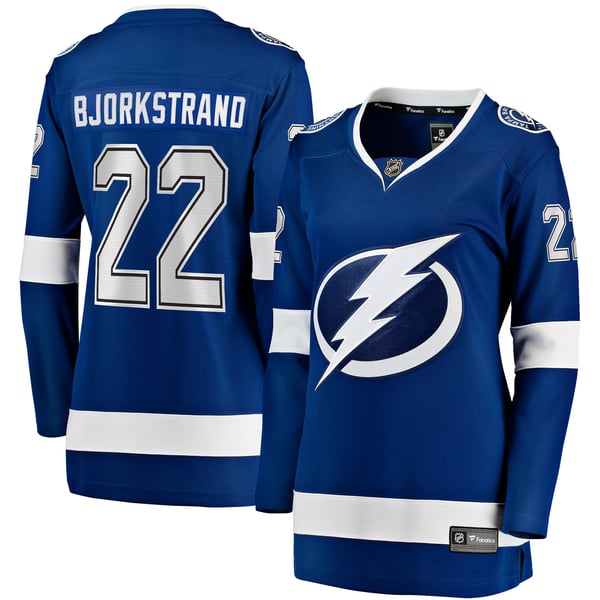 Women's Tampa Bay Lightning Oliver Bjorkstrand Fanatics Blue Home Breakaway Player Jersey - Image 1