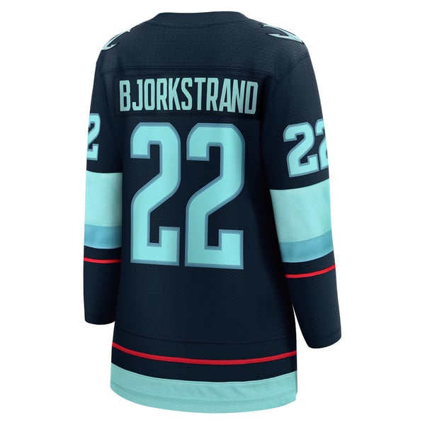 Women's Seattle Kraken Oliver Bjorkstrand Deep Sea Blue Fanatics Home Breakaway Player Jersey - Image 4