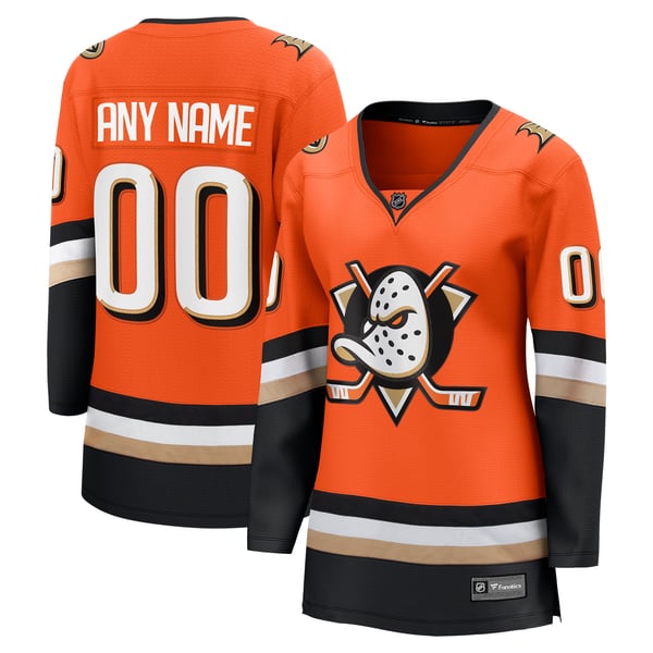Women's Anaheim Ducks Fanatics Orange Home Breakaway Custom Jersey