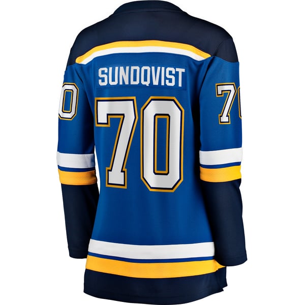 Women's St. Louis Blues Oskar Sundqvist Fanatics Blue Home Breakaway Player Jersey - Image 4