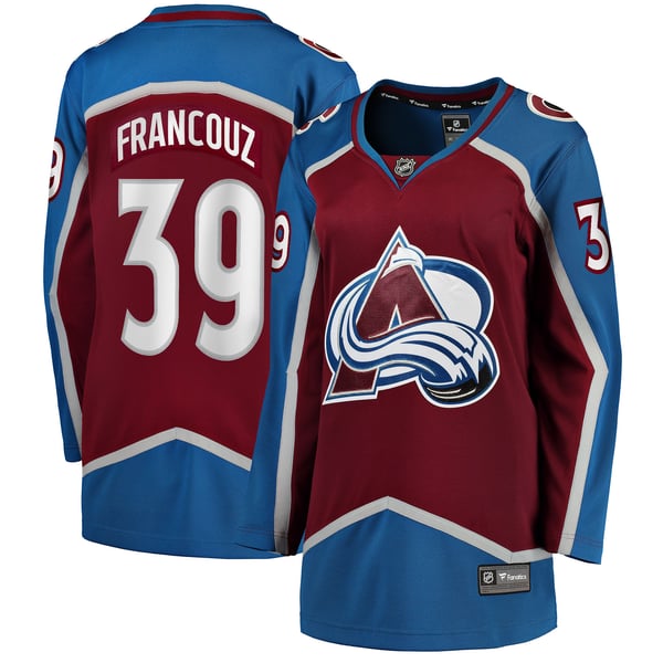 Women's Colorado Avalanche Pavel Francouz Fanatics Burgundy Home Breakaway Player Jersey - Image 2