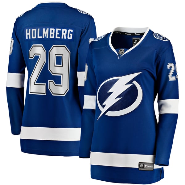 Women's Tampa Bay Lightning Pontus Holmberg Fanatics Blue Home Breakaway Jersey - Image 2