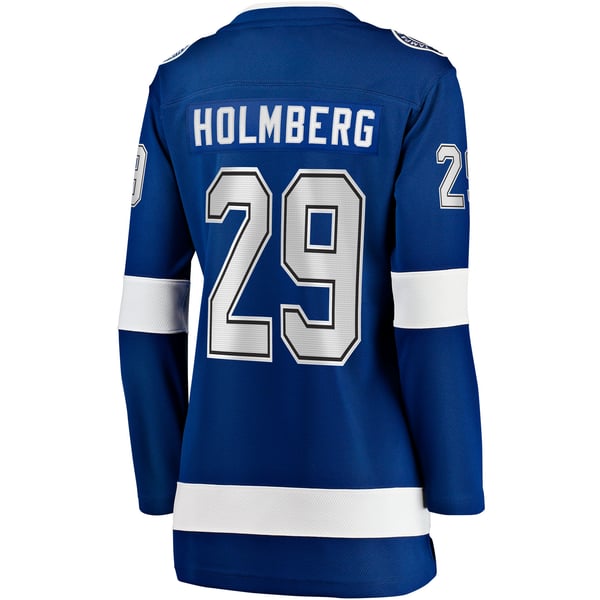 Women's Tampa Bay Lightning Pontus Holmberg Fanatics Blue Home Breakaway Jersey - Image 4