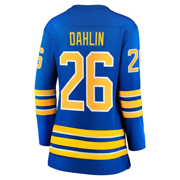 Women's Buffalo Sabres Rasmus Dahlin Fanatics Royal Home Captain Patch Breakaway Jersey - Image 4