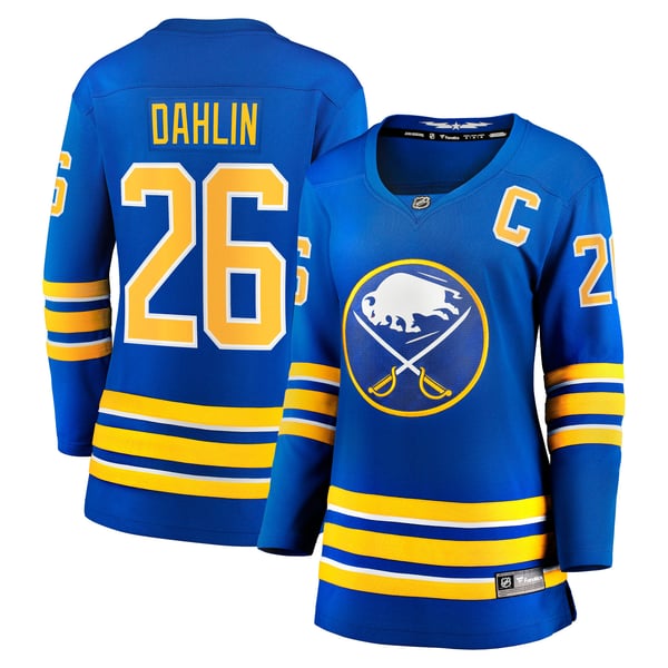 Women's Buffalo Sabres Rasmus Dahlin Fanatics Royal Home Captain Patch Breakaway Jersey - Image 1