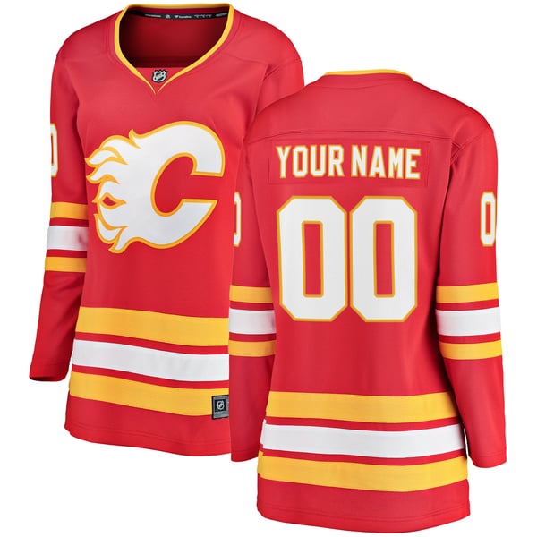Women's Calgary Flames Fanatics Red Home Breakaway Custom Jersey - Image 1