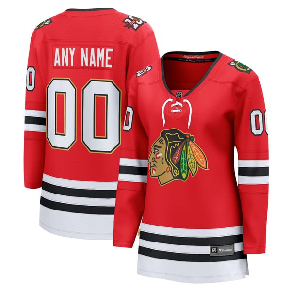 Women's Chicago Blackhawks Fanatics Red Centennial Breakaway Custom Jersey - Image 2