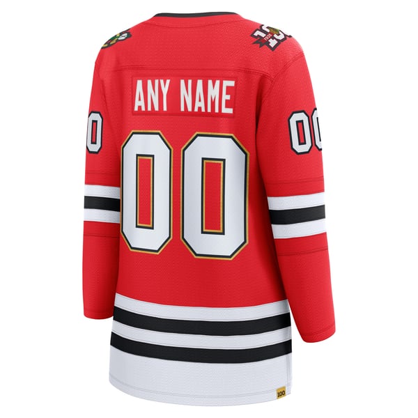 Women's Chicago Blackhawks Fanatics Red Centennial Breakaway Custom Jersey - Image 4