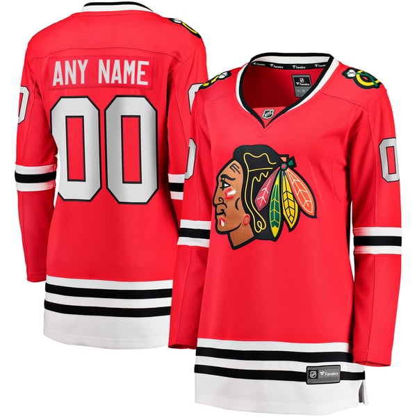 Women's Chicago Blackhawks Fanatics Red Home Breakaway Custom Jersey - Image 1