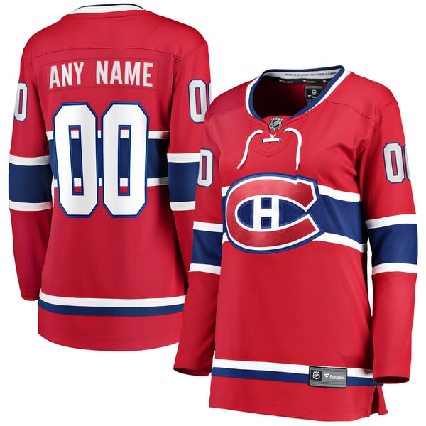 Women's Montreal Canadiens Fanatics Red Home Breakaway Custom Jersey - Image 1