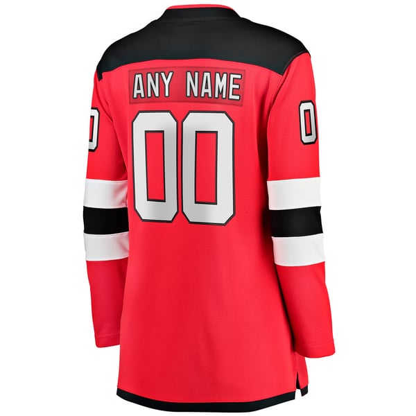 Women's New Jersey Devils Fanatics Red Home Breakaway Custom Jersey - Image 4