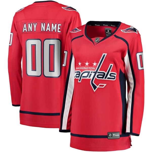 Women's Washington Capitals Fanatics Red Home Breakaway Custom Jersey - Image 2