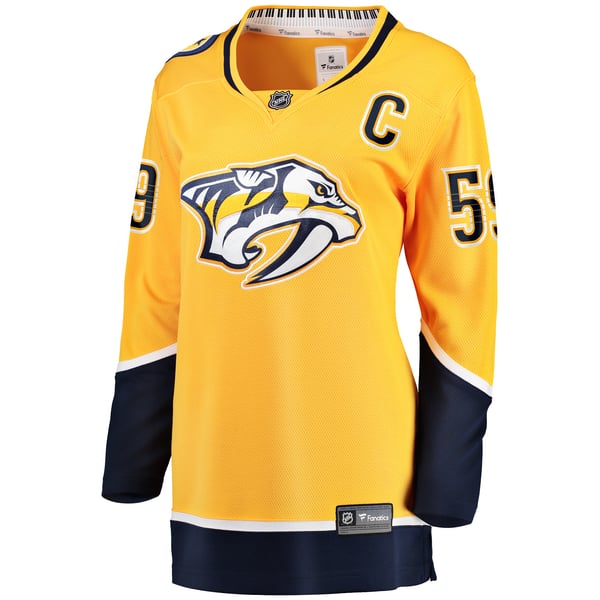 Women's Nashville Predators Roman Josi Fanatics Gold Home Breakaway Player Jersey - Image 3